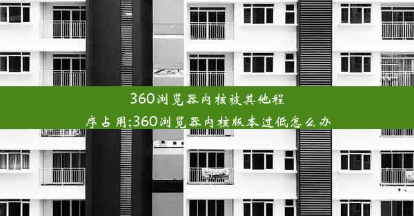 360浏览器内核被其他程序占用;360浏览器内核版本过低怎么办