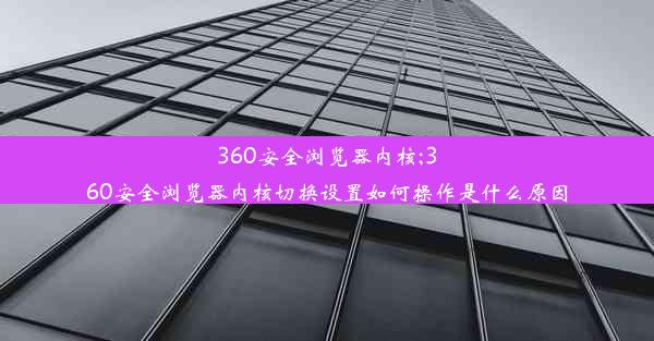 360安全浏览器内核;360安全浏览器内核切换设置如何操作是什么原因