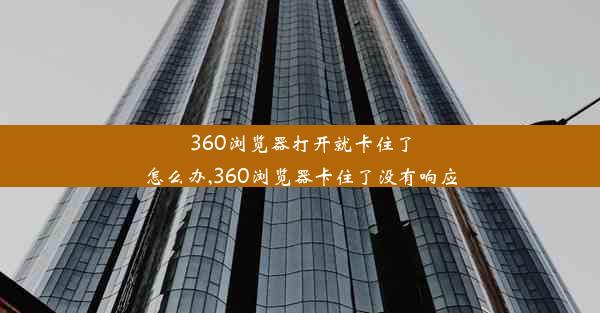 360浏览器打开就卡住了怎么办,360浏览器卡住了没有响应