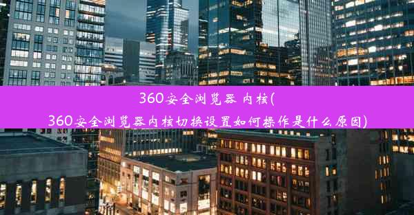 360安全浏览器 内核(360安全浏览器内核切换设置如何操作是什么原因)