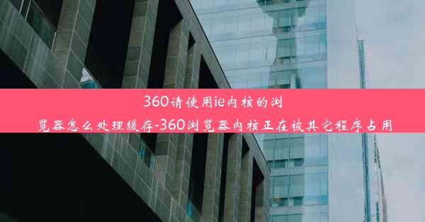 360请使用ie内核的浏览器怎么处理缓存-360浏览器内核正在被其它程序占用