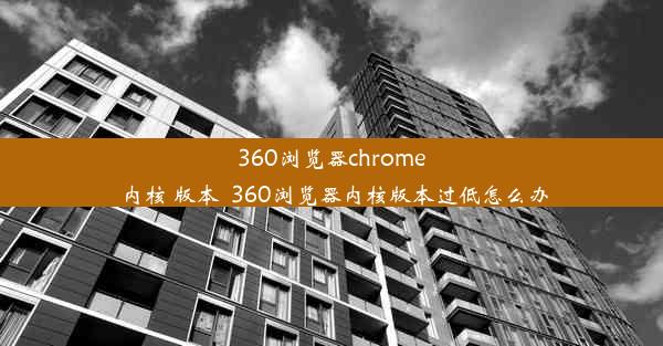 360浏览器chrome内核 版本_360浏览器内核版本过低怎么办