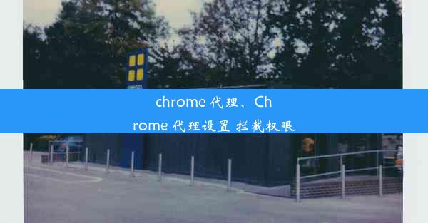 chrome 代理、Chrome 代理设置 拦截权限