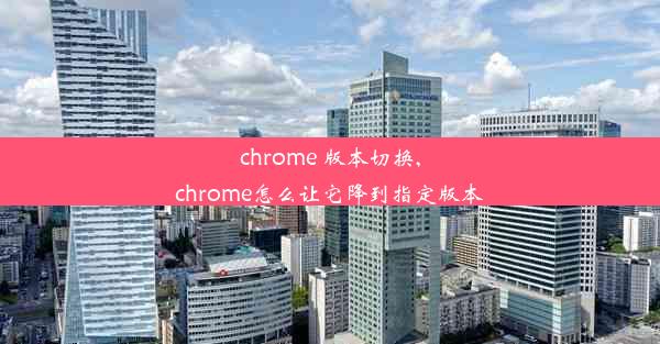 chrome 版本切换,chrome怎么让它降到指定版本