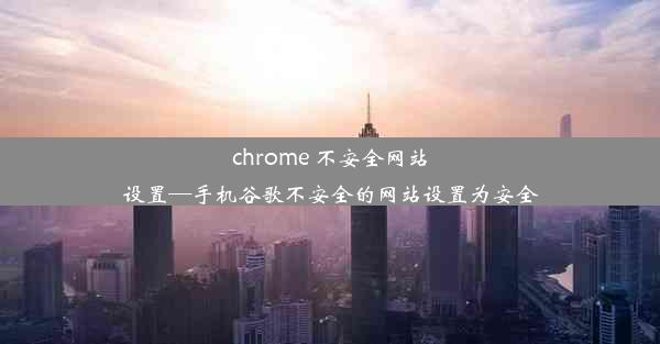 chrome 不安全网站设置—手机谷歌不安全的网站设置为安全