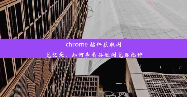 chrome 插件获取浏览记录、如何查看谷歌浏览器插件