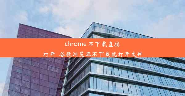 chrome 不下载直接打开_谷歌浏览器不下载就打开文件