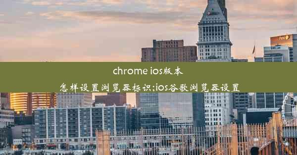 chrome ios版本怎样设置浏览器标识;ios谷歌浏览器设置