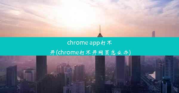 chrome app打不开(chrome打不开网页怎么办)