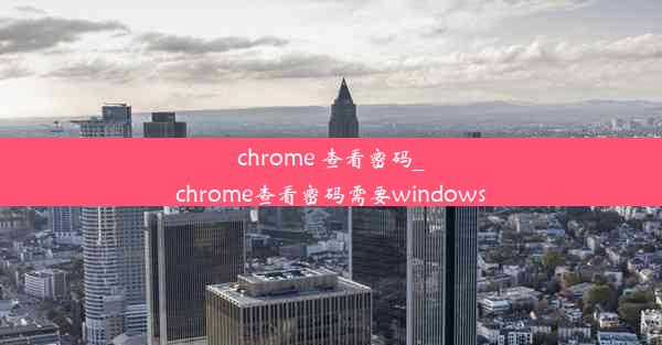 chrome 查看密码_chrome查看密码需要windows