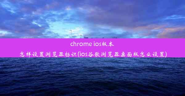 chrome ios版本怎样设置浏览器标识(ios谷歌浏览器桌面版怎么设置)