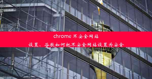 chrome 不安全网站设置、谷歌如何把不安全网站设置为安全