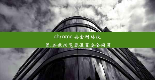 chrome 安全网站设置,谷歌浏览器设置安全网页