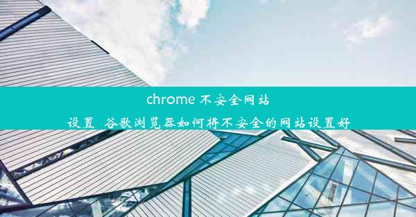 chrome 不安全网站设置_谷歌浏览器如何将不安全的网站设置好