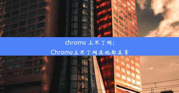 chrome 上不了网;Chrome上不了网其他都正常