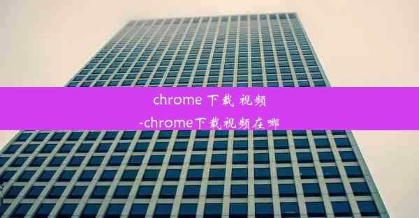 chrome 下载 视频-chrome下载视频在哪