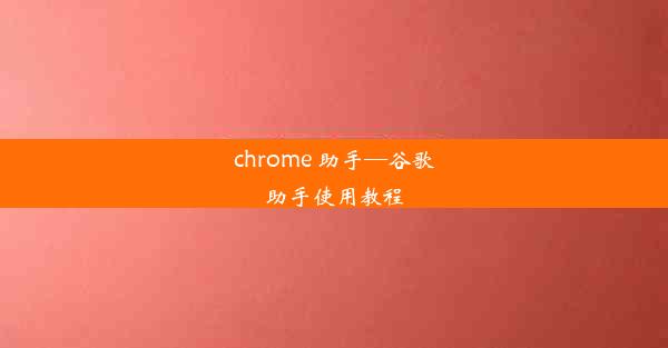 chrome 助手—谷歌助手使用教程