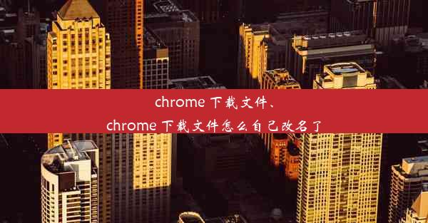 chrome 下载文件、chrome 下载文件怎么自己改名了