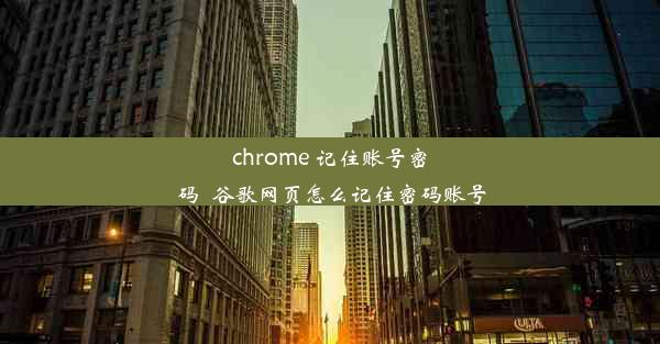 chrome 记住账号密码_谷歌网页怎么记住密码账号