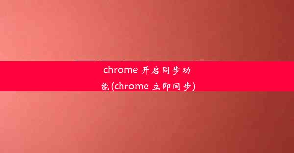 chrome 开启同步功能(chrome 立即同步)