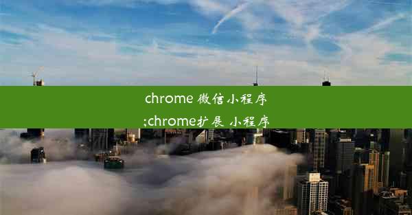 chrome 微信小程序;chrome扩展 小程序