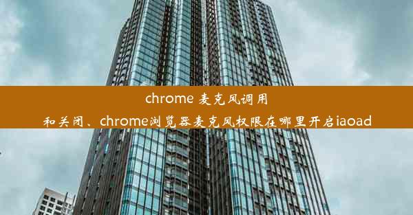 chrome 麦克风调用和关闭、chrome浏览器麦克风权限在哪里开启iaoad