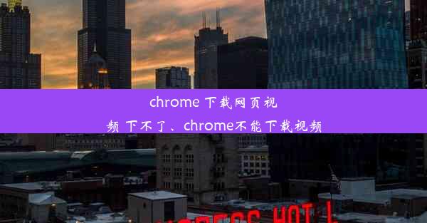 chrome 下载网页视频 下不了、chrome不能下载视频