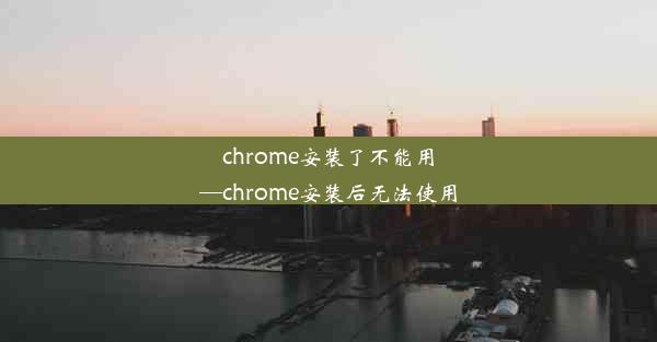 chrome安装了不能用—chrome安装后无法使用