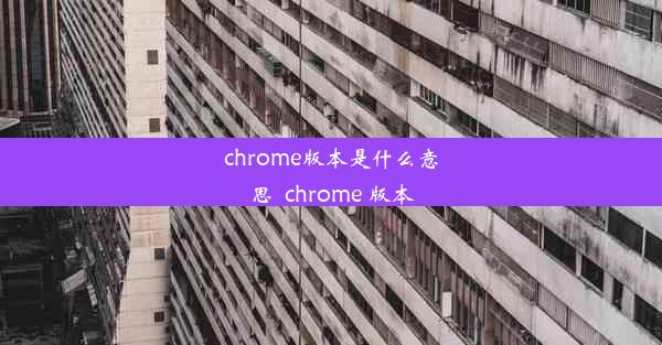 chrome版本是什么意思_chrome 版本