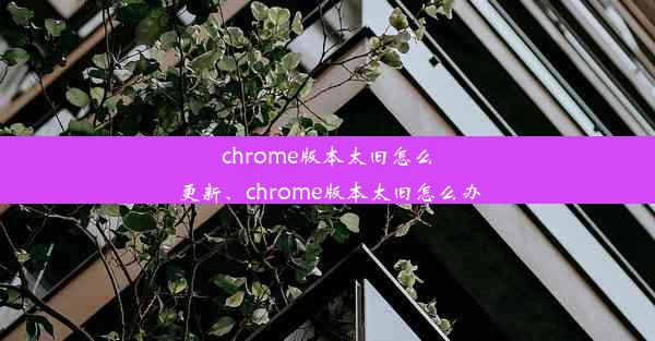 chrome版本太旧怎么更新、chrome版本太旧怎么办