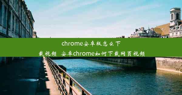 chrome安卓版怎么下载视频_安卓chrome如何下载网页视频