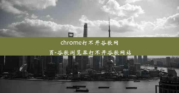 chrome打不开谷歌网页-谷歌浏览器打不开谷歌网站