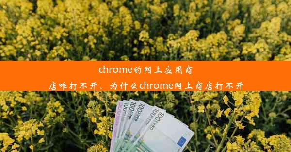 chrome的网上应用商店咋打不开、为什么chrome网上商店打不开