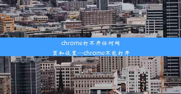 chrome打不开任何网页和设置—chrome不能打开