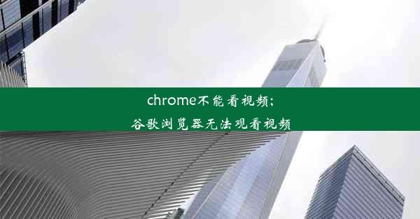 chrome不能看视频;谷歌浏览器无法观看视频