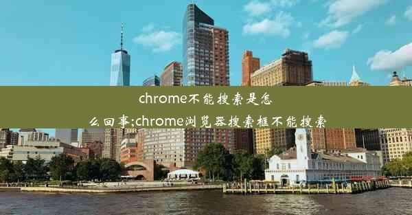 chrome不能搜索是怎么回事;chrome浏览器搜索框不能搜索