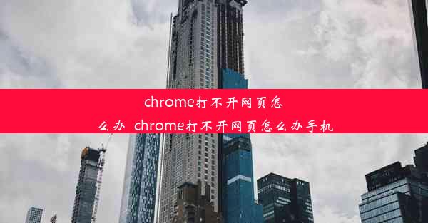 chrome打不开网页怎么办_chrome打不开网页怎么办手机