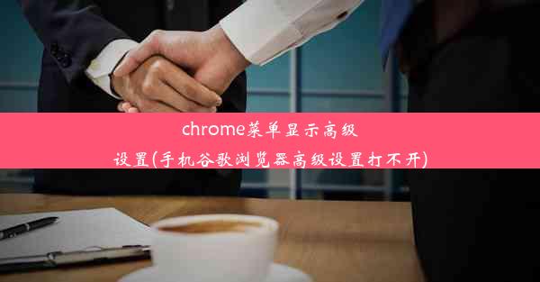 chrome菜单显示高级设置(手机谷歌浏览器高级设置打不开)