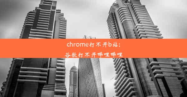 chrome打不开b站;谷歌打不开哔哩哔哩