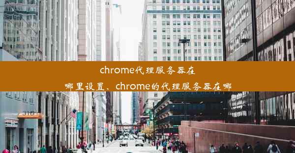 chrome代理服务器在哪里设置、chrome的代理服务器在哪