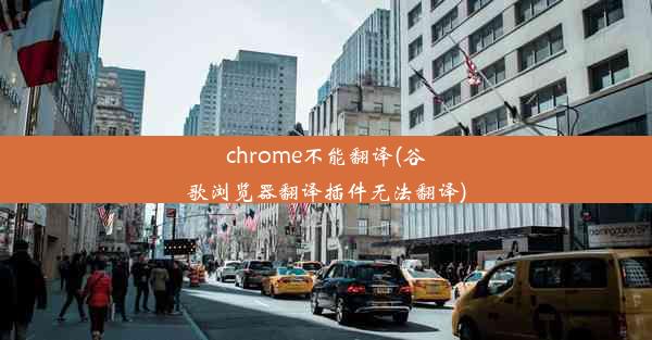 chrome不能翻译(谷歌浏览器翻译插件无法翻译)