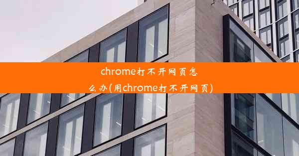 chrome打不开网页怎么办(用chrome打不开网页)