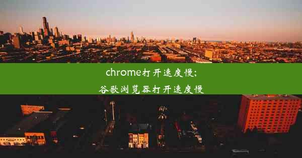 chrome打开速度慢;谷歌浏览器打开速度慢