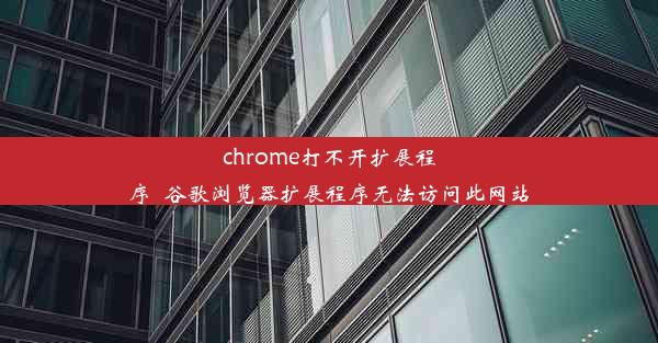 chrome打不开扩展程序_谷歌浏览器扩展程序无法访问此网站