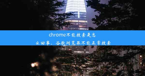 chrome不能搜索是怎么回事、谷歌浏览器不能正常搜索