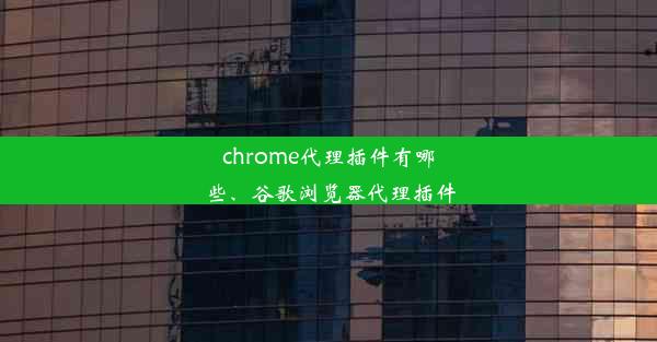 chrome代理插件有哪些、谷歌浏览器代理插件