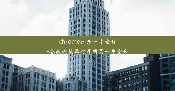 chrome打开一片空白-谷歌浏览器打开网页一片空白