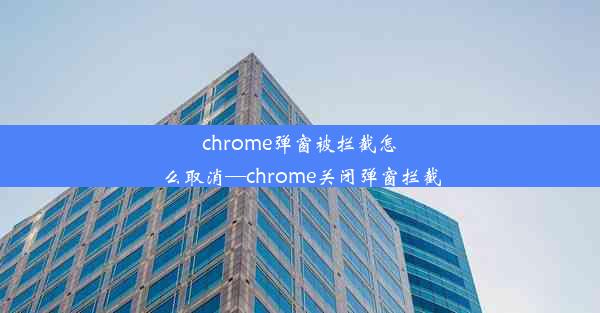 chrome弹窗被拦截怎么取消—chrome关闭弹窗拦截