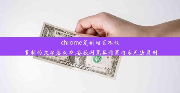 chrome复制网页不能复制的文字怎么办,谷歌浏览器网页内容无法复制