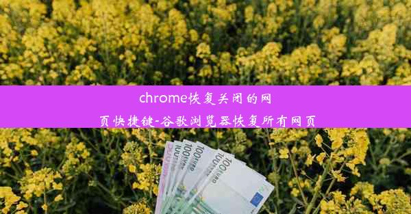 chrome恢复关闭的网页快捷键-谷歌浏览器恢复所有网页